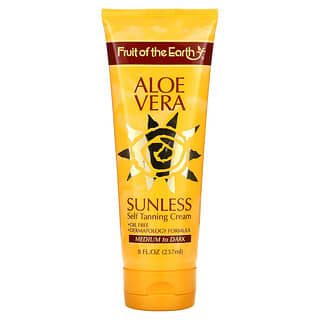 Fruit of the Earth, Aloe Vera Sunless Self Tanning Cream, Medium to Dark, 8 fl oz (237 ml)
