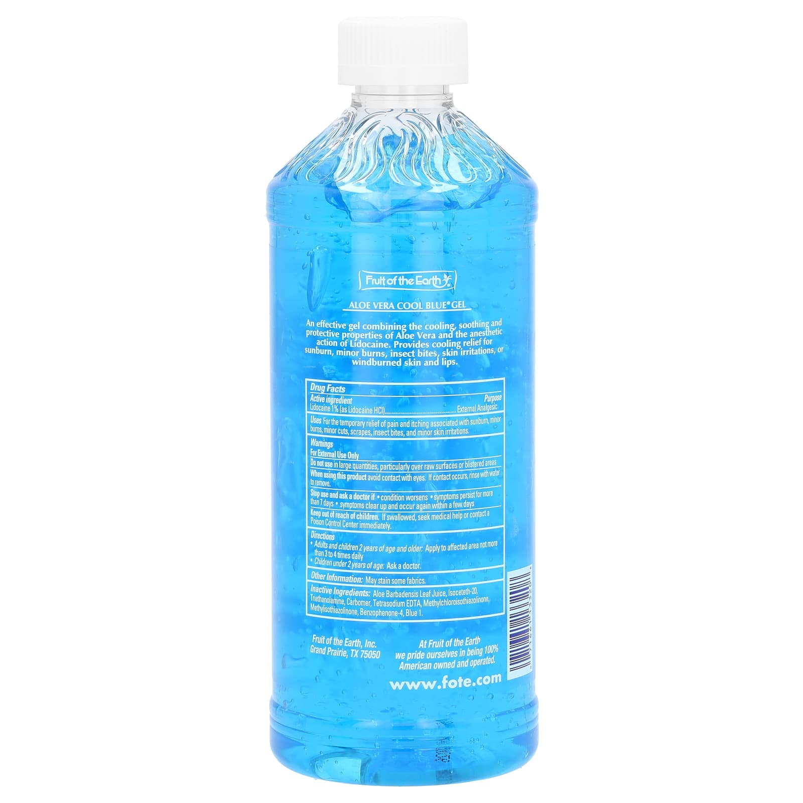 Fruit of the Earth, Aloe Vera Cool Blue Gel, 20 oz (567 g)