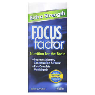 Focus Factor, Suplemento para mejorar la memoria, la concentración y el enfoque, Concentración extra, 60 comprimidos