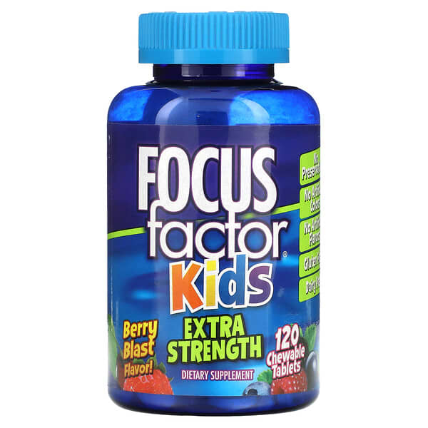 Focus Factor‏, Kids, Extra Strength, Berry Blast, 120 Chewable Tablets