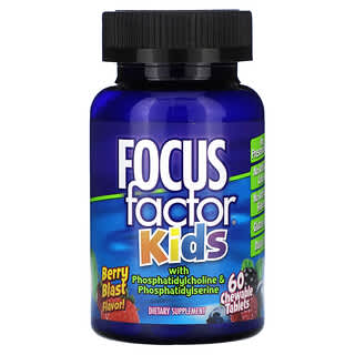 Focus Factor, 子ども用フォーカスファクター、ベリーブラスト、チュアブルウエハース 60 枚