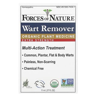 Forces of Nature, Wart Remover, Organic Plant Medicine, Extra Strength, 0.37 fl oz (11 ml)