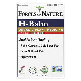 Forces of Nature, H-Balm, Planta Medicinal Orgânica, Potência Extra, 11 ml (0,37 fl oz)