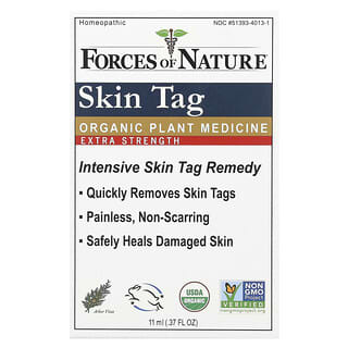Forces of Nature, Skin Tag, Organic Plant Medicine, Extra Strength, 0.37 fl oz (11 ml)