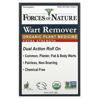 Forces of Nature, Controle para Verrugas, Força Extra, Roll-on, 0,14 oz (4 ml)