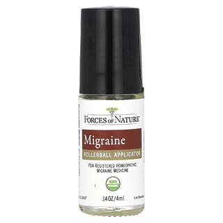 Forces of Nature, Roll-On para la migraña, Medicina vegetal orgánica, 4 ml (0,14 oz. líq.)  