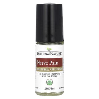 Forces of Nature, Roll-On proti bolesti nervů, organická rostlinná medicína, 4 ml (0,14 fl oz)
