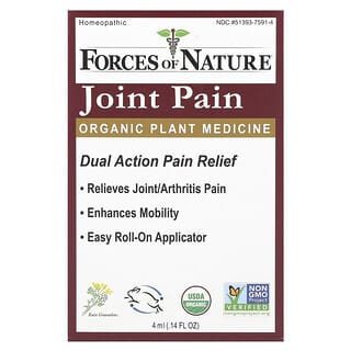 Forces of Nature, Joint Pain Roll-On, Organic Plant Medicine , 0.14 fl oz (4 ml)