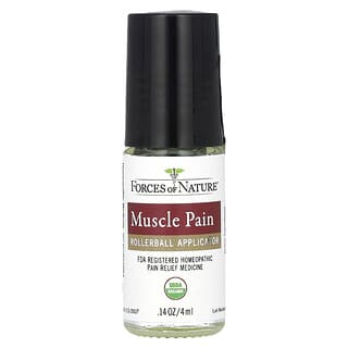 Forces of Nature, Muscle Pain Roll-On, Organic Plant Medicine , 0.14 fl oz (4 ml)  