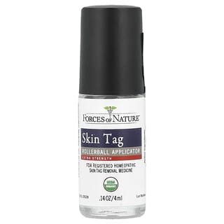 Forces of Nature, Skin Tag, Organic Plant Medicine, Rollerball Applicator, Extra Strength, 0.14 fl oz (4 ml)