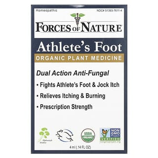 Forces of Nature, Atlete's Foot, органическое растительное средство для ног, 4 мл (0,14 жидк. унции)