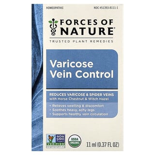 Forces of Nature, Venas varicosas, Medicina vegetal orgánica, 11 ml (0,37 oz)