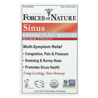 Forces of Nature, Sinus, органическое растительное средство, с максимальной силой действия, 10 мл (0,34 жидк. унции)