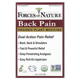Forces of Nature, Back Pain, Organic Plant Medicine, 0.14 fl oz (4 ml)