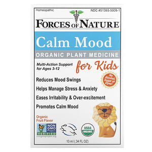 فورسز اوف ناتور‏, Calm Mood ، دواء نباتي عضوي ، للأطفال من سن 3 إلى 12 عامًا ، بنكهة الفواكه ، 0.34 أونصة سائلة (10 مل)'