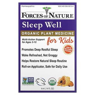 Forces of Nature, Sleep Well Organic Plant Medicine, For Kids, 0.14 fl oz (4 ml)