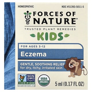 Forces of Nature, Egzama Organik Bitki İlacı, Çocuklar İçin, 0,17 fl oz (5 ml)