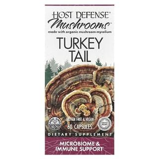 Host Defense, Mushrooms, Turkey Tail, 60 Vegetarian Capsules
