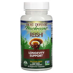 Fungi Perfecti Host Defense, Mushrooms, Reishi,  Longevity Support, 60 Vegetarian Capsules