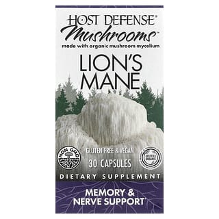 Host Defense, Mushrooms, Lion's Mane, 30 Capsules (0.5 g per Capsule)