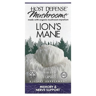 Host Defense, Mushrooms, Lion's Mane, Pilze, Löwenmähne, 120 Kapseln (0,5 g pro Kapsel)