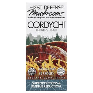 Host Defense Mushrooms, Cordychi, Favorece la reducción del estrés y la fatiga, 60 cápsulas vegetales