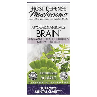 Host Defense, MycoBotanicals, добавка для улучшения работы мозга, 60 капсул