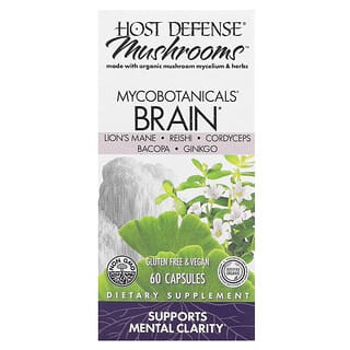 Host Defense, Mushrooms, MycoBotanicals, Brain, 60 Capsules