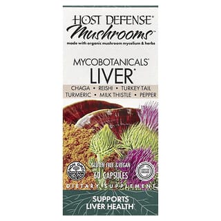 Host Defense, MycoBotanicals, 간 건강 증진, 베지 캡슐 60정