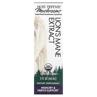 Host Defense, Mushrooms, Organic Lion's Mane Extract, 2 fl oz (60 ml)