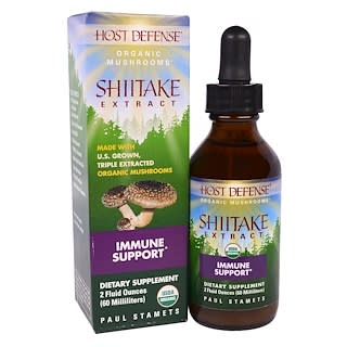 Host Defense, Organic Mushrooms, Shiitake Extract, 2 fl oz (60 ml)