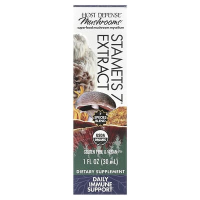 Host Defense, Host Defense Mushroom, Stamets 7 Extract, Daily Immune Help, 1 fl oz (30 ml)