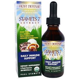 Host Defense, Organic Mushrooms, STAMETS 7 Extract, 2 fl oz (60 ml)