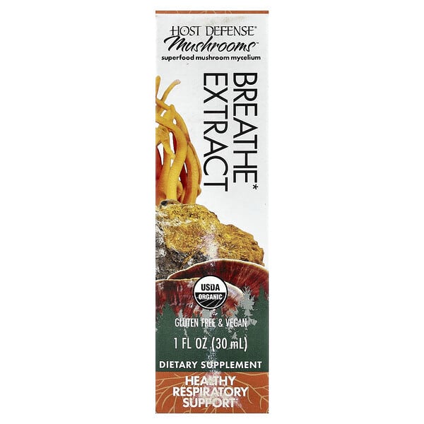 Mushrooms, Organic Breathe Extract, 1 fl oz (30 ml)