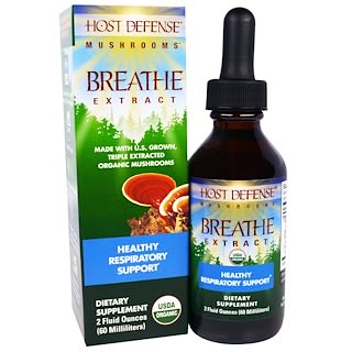 Host Defense, Mushrooms, Breathe Extract, 2 fl oz (60 ml)