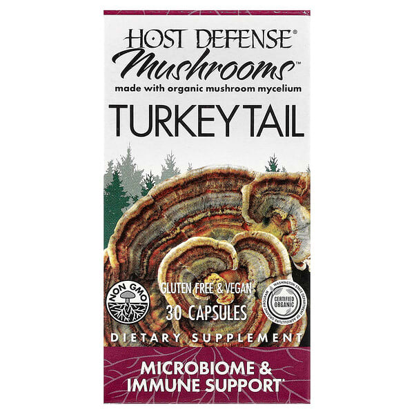 Host Defense, Mushrooms™, Turkey Tail, 30 Capsules (0.5 g per Capsule) — product photo 1