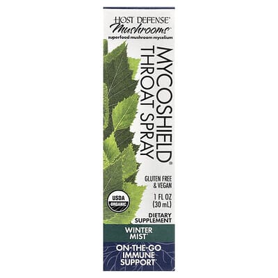 Host Defense, Mushroom, MycoShield Spray, Winter Mist, 1 fl oz (30 ml)
