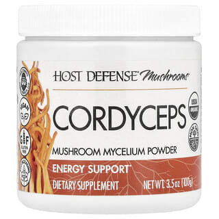 Host Defense, Cordyceps, Micelio de hongo en polvo, Refuerzo energético, 100 g (3,5 oz)