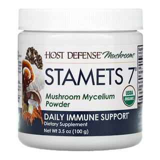 Fungi Perfecti Host Defense, Stamets 7, порошок из грибного мицелия, добавка для ежедневного укрепления иммунитета, 100 г (3,5 унции)