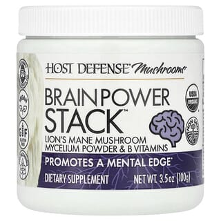 Host Defense, Mushrooms™, Brain Power Stack™, Brain Power Stack™, 100 g (3,5 oz.)