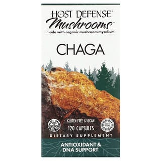 Fungi Perfecti Host Defense, Chaga, 120 cápsulas vegetales