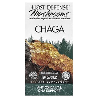 Host Defense, Mushrooms, Pilze, Chaga, 120 Kapseln (0,5 g pro Kapsel)