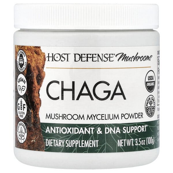 Host Defense, Mushrooms, Chaga, Mushroom Mycelium Powder, 3.5 oz (100 g) — product photo 1