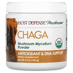 Fungi Perfecti Host Defense, Mushrooms, Chaga, Mushroom Mycelium Powder, 3.5 oz (100 g)