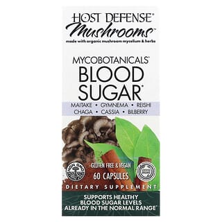 Host Defense, MycoBotanicals, grzyby, poziom cukru we krwi, 60 kapsułek