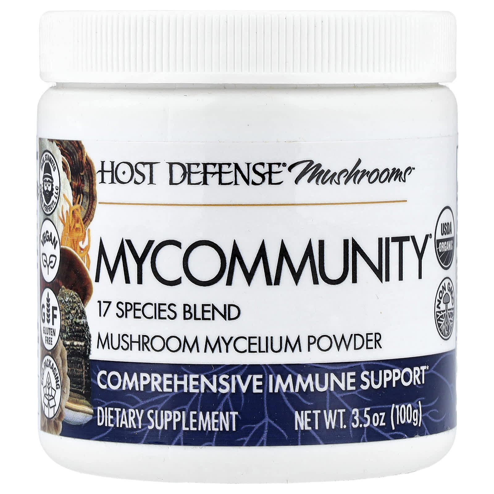 Host Defense, Mushrooms™, Mycommunity®, порошок, 100 г (3,5 унции)