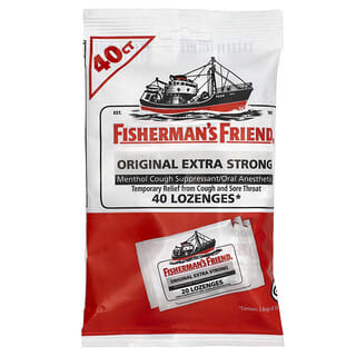 Fisherman's Friend, 薄荷醇咳嗽缓解锭剂，原装特强，40 粒锭剂