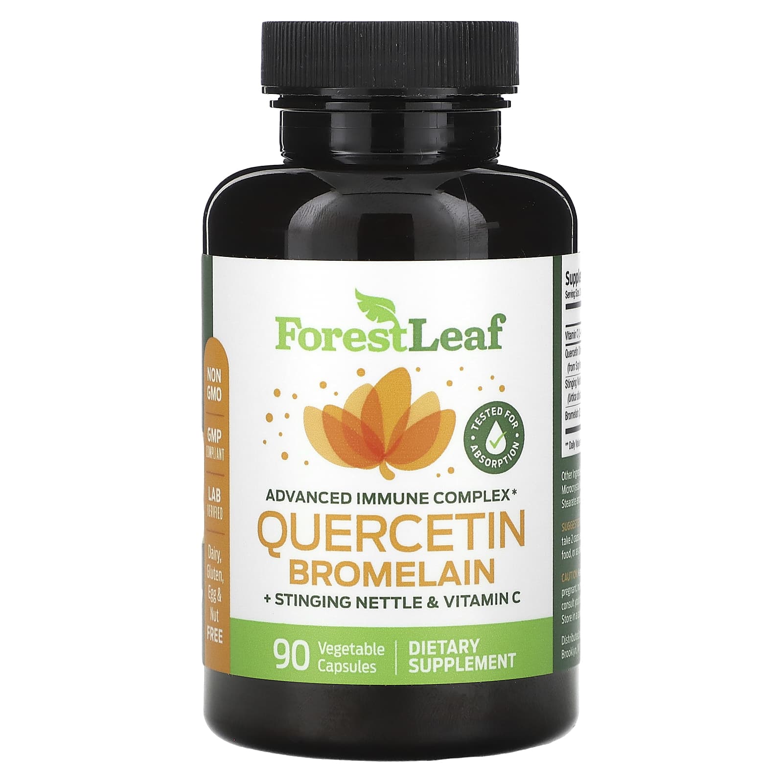 Forest Leaf, Quercetin Bromelain + Stinging Nettle & Vitamin C, 90