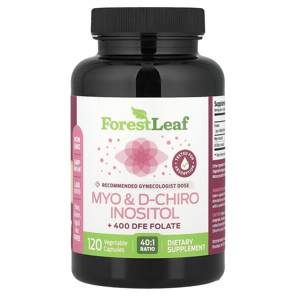Forest Leaf, Myo & D-Chiro Inositol + Folate, 120 Vegetable Capsules — product photo 1