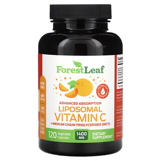Forest Leaf, Vitamina C liposomal, 1400 mg, 120 cápsulas vegetales (700 mg por cápsula)